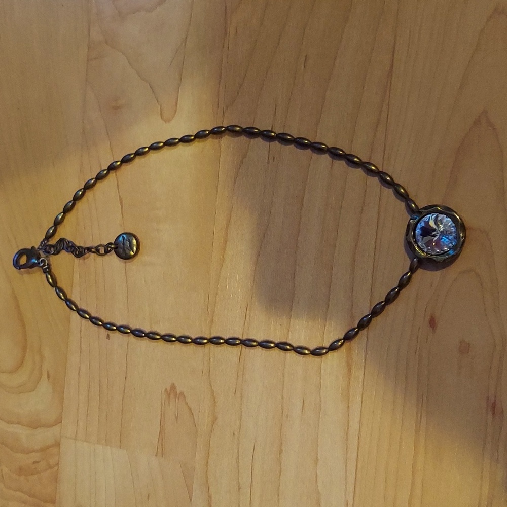Avant Garde Gold-Toned Rhinestone Necklace